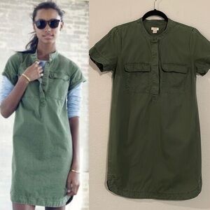 J. Crew Women’s Green Tunic Shift Dress Size 2 100% Cotton Longline Causal
